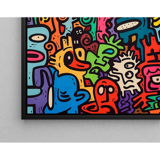 Pop Art Bild - Univers der Figuren | Kunstdruck Bild Wanddekoration Poster Kopie