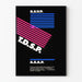Modernes grafisches Wanddekor mit Poster-Design R.S.V.P. T.D.S.P. A.S.A.P.