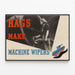 Vintage-Industrieposter Rags Make Machine Wipers — gerahmtes Bild an der Wand