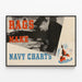 Vintage-Poster Rags Make Navy Charts – Marine Wanddekoration — gerahmtes Bild an der Wand