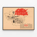 Wanddekoration Poster Rote Bastille im Vintage-Asiatischen Stil — gerahmtes Bild an der Wand