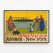 Vintage-Poster der Red Star Line Antwerpen – New York – Wanddekoration — gerahmtes Bild an der Wand