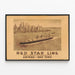 Vintage-Poster der Red Star Line Antwerpen - New York — gerahmtes Bild an der Wand