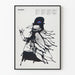 Revolutions-Poster mit schwarzer Silhouette und abstraktem Design