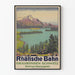 Vintage-Poster Schweizer Rhätische Bahn Silsersee Oberengadin
