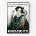 Vintage-Poster Rhino-Glottyl karikaturale Illustration mit großer Nase