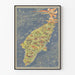 Dekoratives Poster mit illustriertem Stadtplan von Rhodos