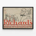Vintage-Poster Richards Grill - Illustration Barmann beim Shaker — gerahmtes Bild an der Wand