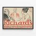 Vintage-Poster Richards Grill Drei Gäste am Tisch — gerahmtes Bild an der Wand