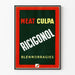 Vintage-Typografie-Poster Meat Culpa Ricigonol