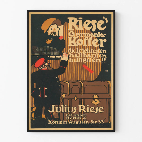 Vintage-Poster Riese Germania Koffer - Retro-Wanddekoration