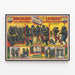 Vintage-Poster Ringling Bros - Elefanten-Komiker Lockhart in der Show — gerahmtes Bild an der Wand