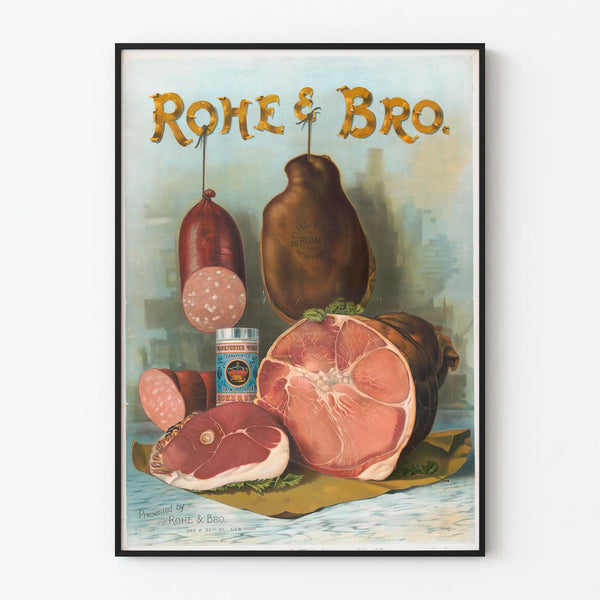 Vintage-Poster Rohe & Bro. Feine Fleischerei