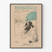 Vintage-Romantikposter mit eleganter Radfahrerin