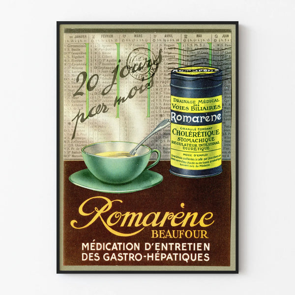 Vintage-Poster Romarène Gastro-Hepatische Medikation