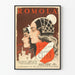 Vintage-Poster Romola mit weiblichen Porträts und mittelalterlicher Burg