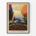 Vintage-Poster der Royal Mail Line Kreuzfahrten in Norwegen