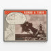 Vintage Wandposter Kriegskarte 'Rumbo a Tokio' – Historische Dekoration — gerahmtes Bild an der Wand