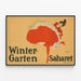 Vintage-Poster Winter-Garten Saharet rot und schwarz — gerahmtes Bild an der Wand
