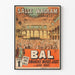 Vintage-Poster Bal Salle Wagram Paris Wanddekoration