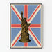 Dekorationsposter Save Liberty ist dein Trophäe mit Freiheitsstatue und britischer Flagge