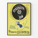 Vintage-Poster für Motivation und Arbeitssicherheit in Marineblau