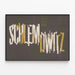 Poster Design Typografisch Schlemowitz in Weiß und Gold — gerahmtes Bild an der Wand