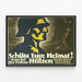 Vintage-Poster Schutz Eure Heimat - Propagandaposter der deutschen Militärpropaganda — gerahmtes Bild an der Wand