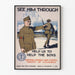 Vintage-Militärposter 'See Him Through' – patriotische Wanddekoration