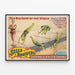 Vintage-Zirkusposter Sells Brothers Costellos mit horizontalen Stangen — gerahmtes Bild an der Wand