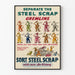 Vintage-Poster zum Metalltrennung „Separate the Steel Scrap Gremlins“ Industrielle Wanddekoration