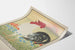 Dekoratives Poster der Franco-Japanischen Gesellschaft von Paris Hahn und Mount Fuji