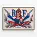Vintage-Poster 14. Juli Flaggenverteilung — gerahmtes Bild an der Wand