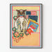 Vintage-Militärposter mit Soldaten und amerikanischen Flaggen