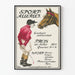 Vintage-Poster Sport-Allerlei mit Jockey und Pferd