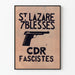 St. Lazare Stadtposter 7 Verletzte – Typografisches Design und Pistolenillustration