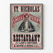 Vintage-Poster Wanddekoration St. Nicholas Muscheln Oysters Restaurant