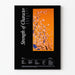 Poster Stärke des Charakters 1995 - Florale Wanddekoration in Orange und Blau