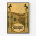 Vintage-Poster Stuttgart mit Architektur und dekorativen Pferden
