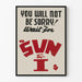 Minimalistischer typografischer Poster Sun & I in Schwarz und Rot