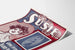 Vintage Dekorationsposter Susie mit Porträt und Rosen