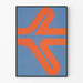 Abstrakter künstlerischer Poster von Sven Lukin in Blau und Orange