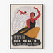 Vintage-Poster Swim for Health – Wanddekoration für Schwimmbad und Wohlbefinden