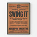 Vintage-Musikposter Swing It - Wanddekoration Theater USA