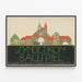 Altes Poster Syndetikon Bauspiel - Vintage Wanddekoration im Bauhaus-Stil — gerahmtes Bild an der Wand
