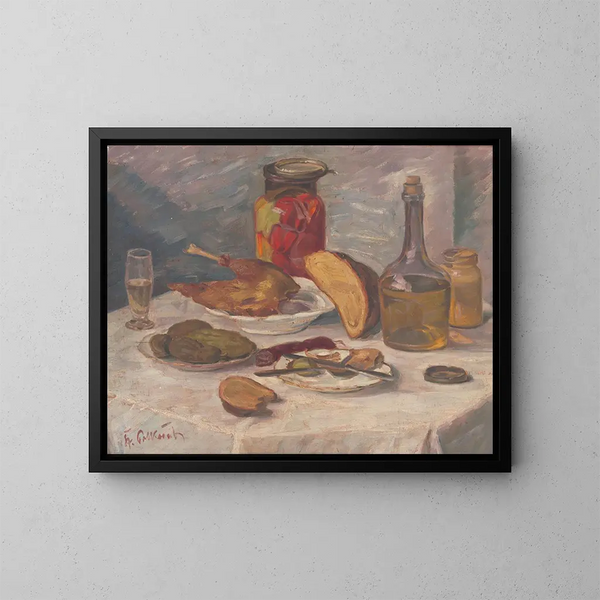 Naturstillleben beim Bankett - Stefan Polkorb — gerahmtes Bild an der Wand