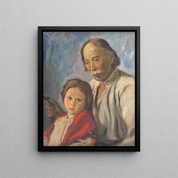 tefan Polkorb - Old Man with a Granddaughter.webp