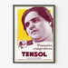 Vintage-Werbeplakat Tensol bei congestiven Drücken