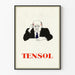 Vintage-Poster Tensol mit stilisiertem Porträt