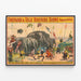 Plakat Zirkus Elefanten und Akrobaten - Forepaugh & Sells Brothers Shows — gerahmtes Bild an der Wand
